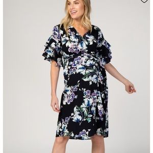 Pink Blush Maternity Floral Wrap Dress